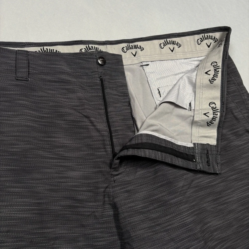 Callaway Golf Shorts Mens 40 Grey Chevron Textured Stretch Performance